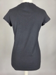 Grafitowy T-shirt Adidas z dekoltem V i ozdobnym printem
