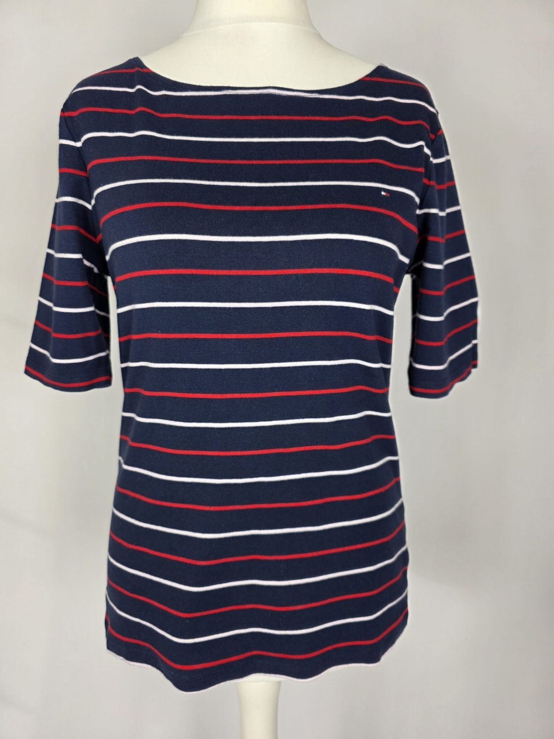 Granatowa bluzka Tommy Hilfiger w kolorowe paski