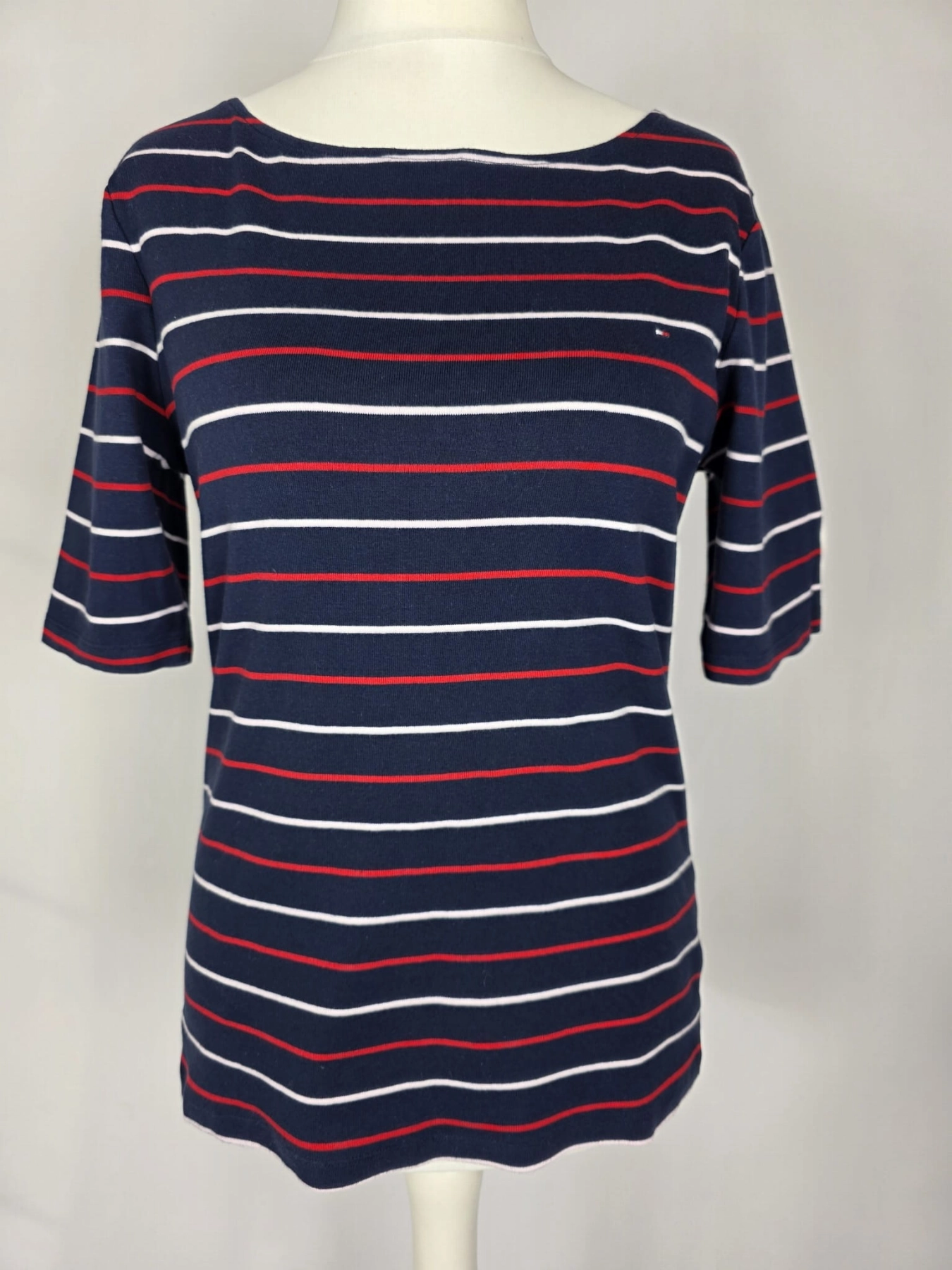 Granatowa bluzka Tommy Hilfiger w kolorowe paski