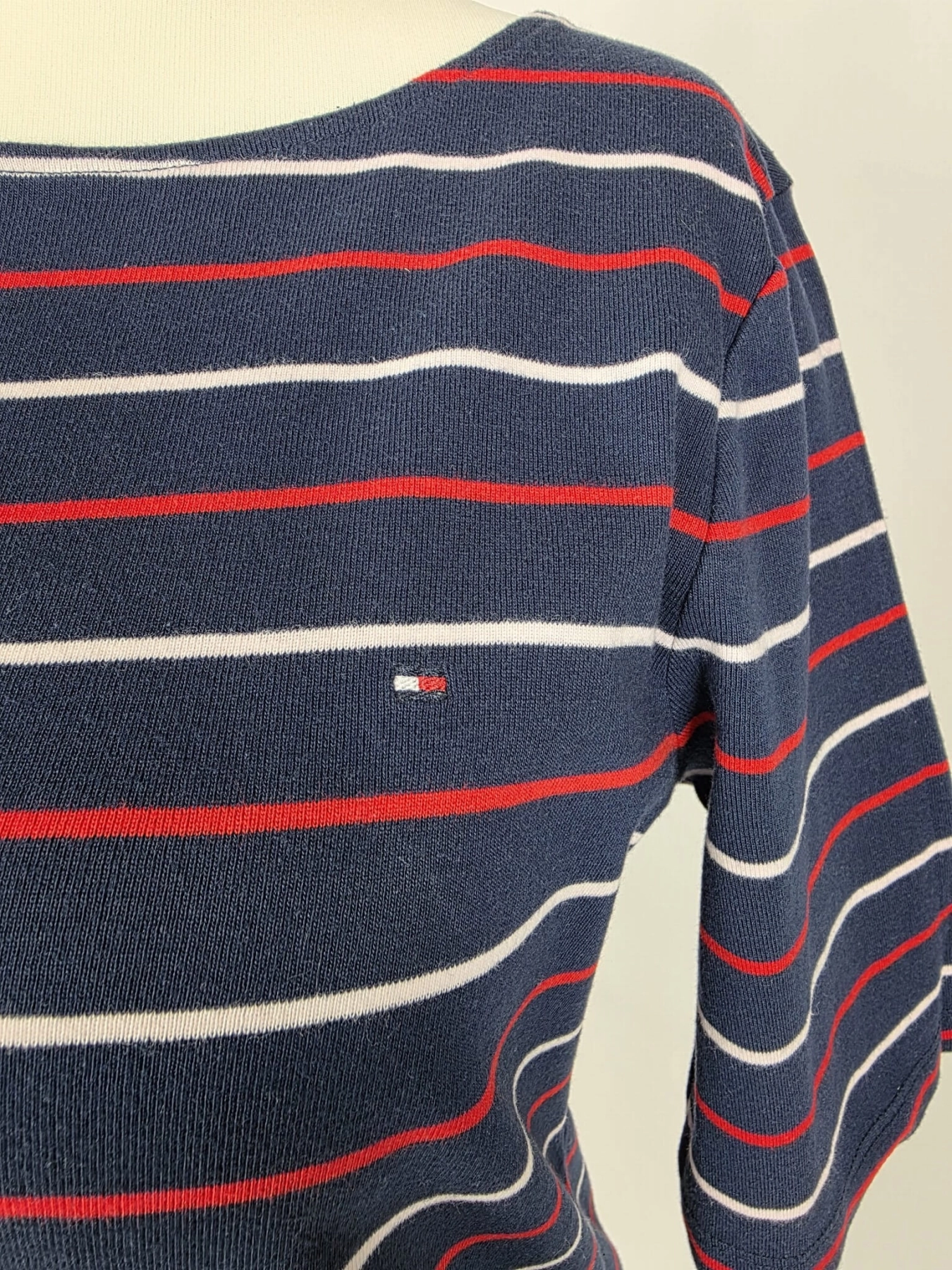 Granatowa bluzka Tommy Hilfiger w kolorowe paski