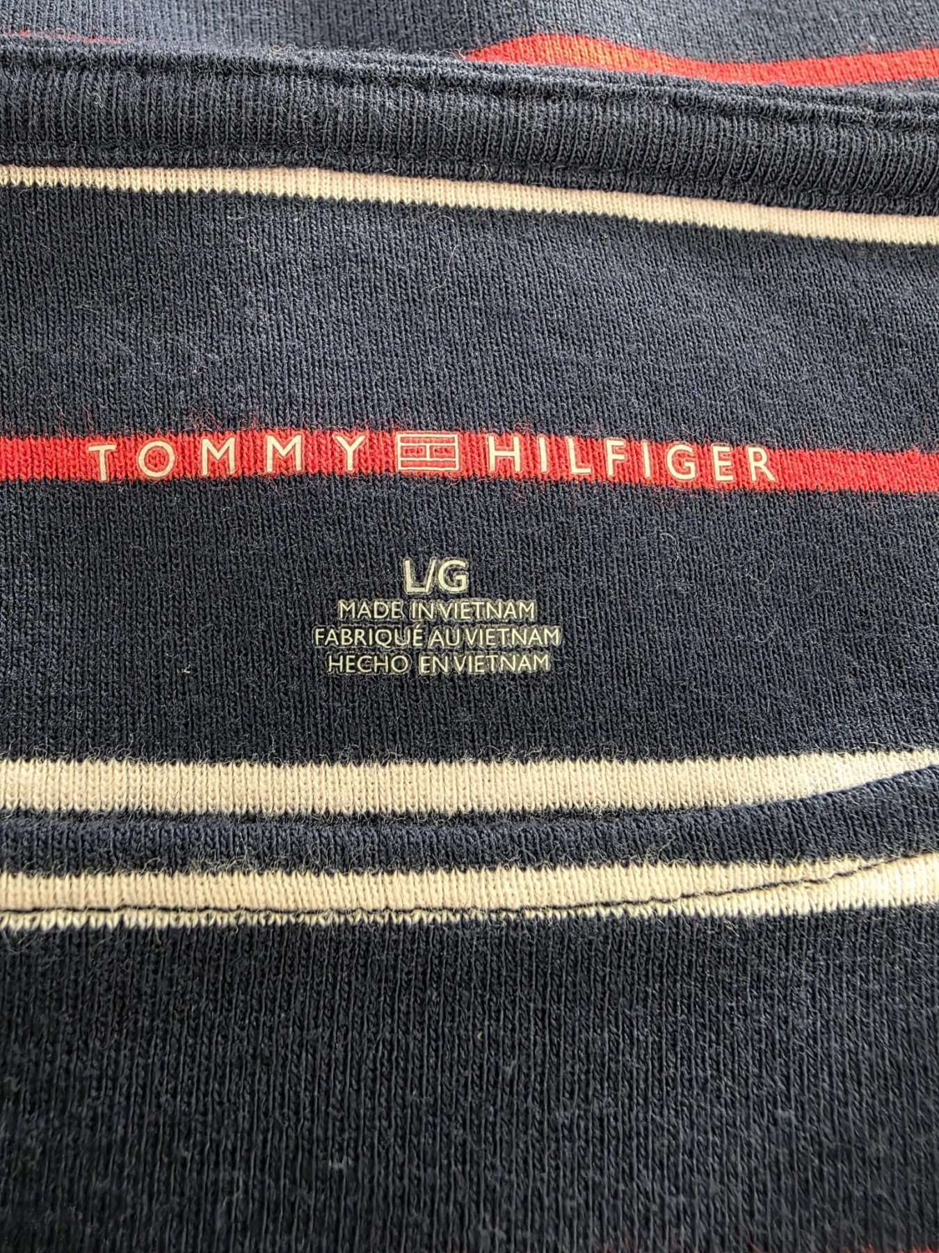 Granatowa bluzka Tommy Hilfiger w kolorowe paski
