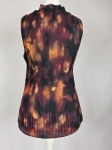 Elegancka bluzka DKNY w miedziano-czarne plisy