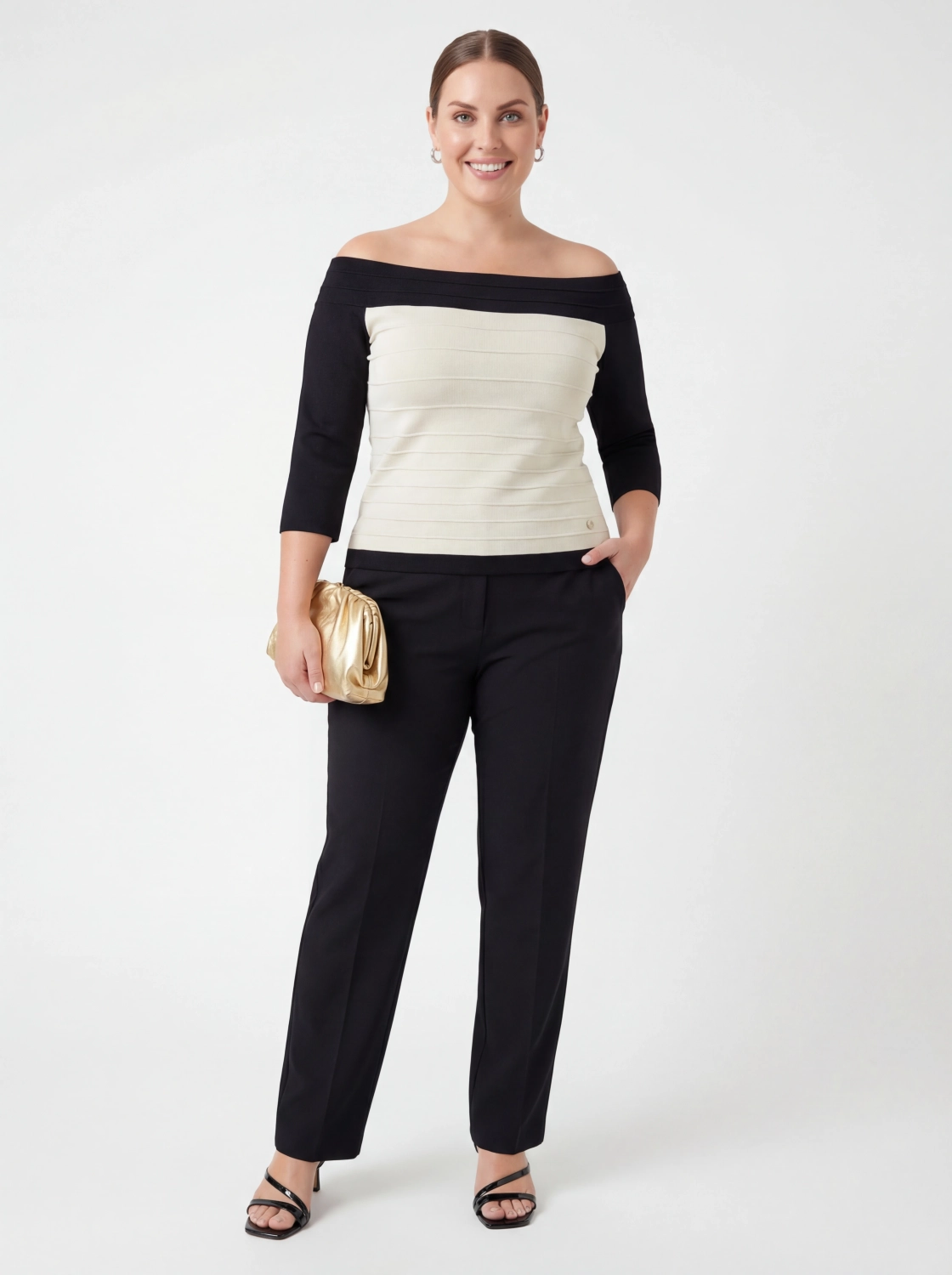 Elegancki komplet: bluzka Star by Julien Macdonald oraz spodnie od Marie Philippe