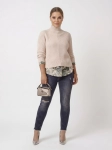 Set premium: tropikalna bluzka, jeansy i sweter rozm. 42