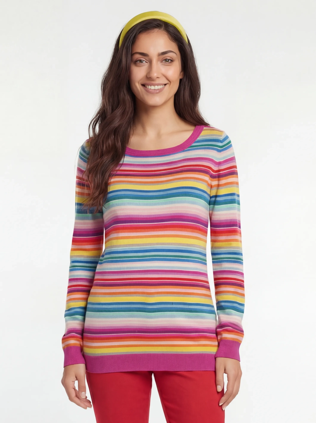 Kolorowy sweter w paski marki Benetton