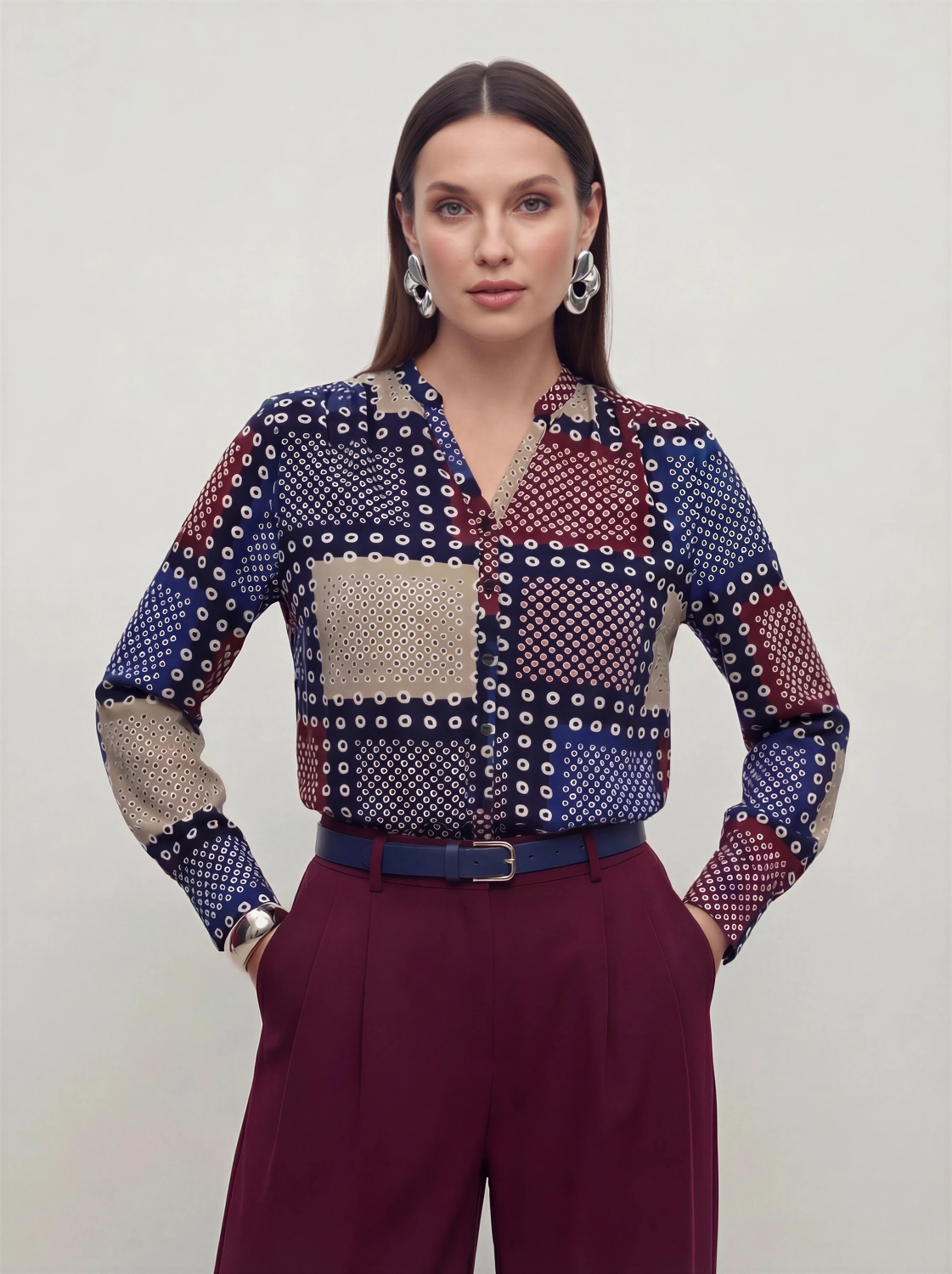 Elegancka koszula z wiskozy w geometryczny print marki Marc O’Polo