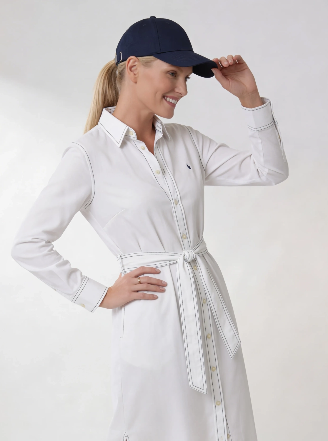Biała sukienka koszulowa Ralph Lauren