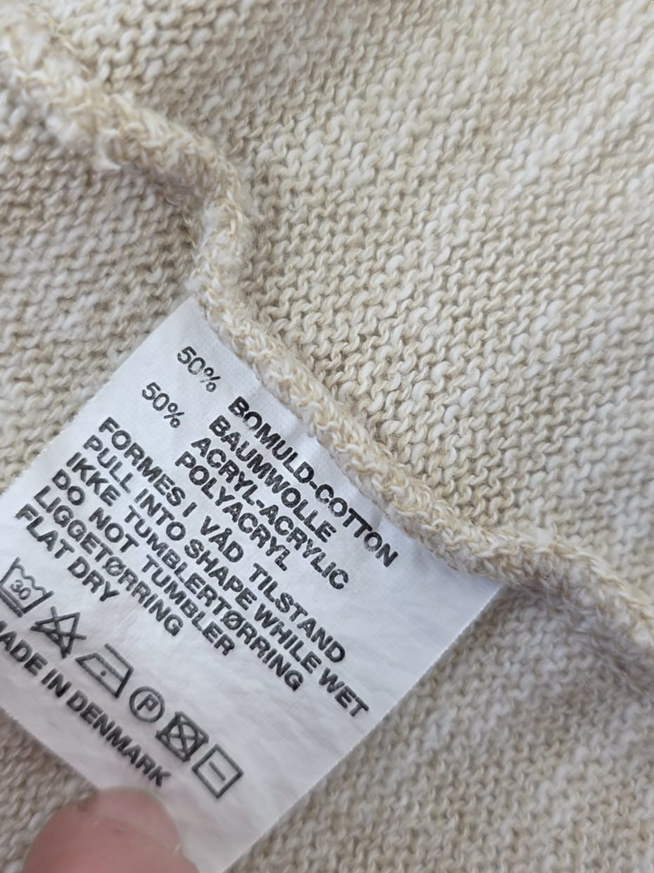 Kompletna, modna stylizacja: koszula w paski, dzianinowy kardigan i jeansy LEVI'S