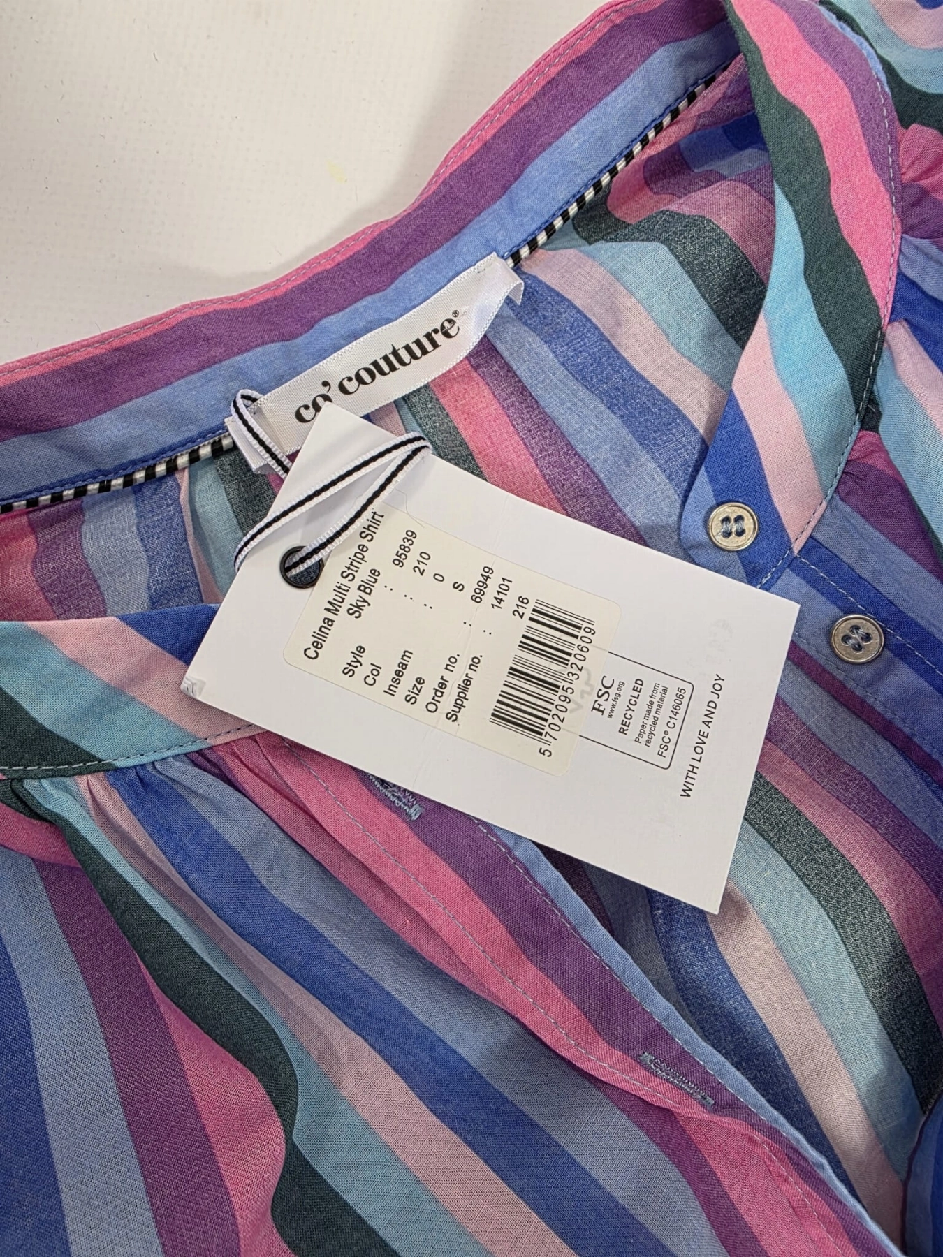 Bluzka z bufiastymi rękawami w multikolorze marki Co'Couture NOWA Z METKĄ :)