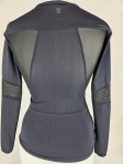 Damska czarna bluzka sportowa Cardio Bunny XS z transparentnymi wstawkami i otworami na kciuki.