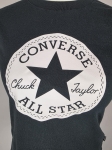 Czarna markowa koszulka damska Converse All Star w rozmiarze S, idealna do casualowych stylizacji