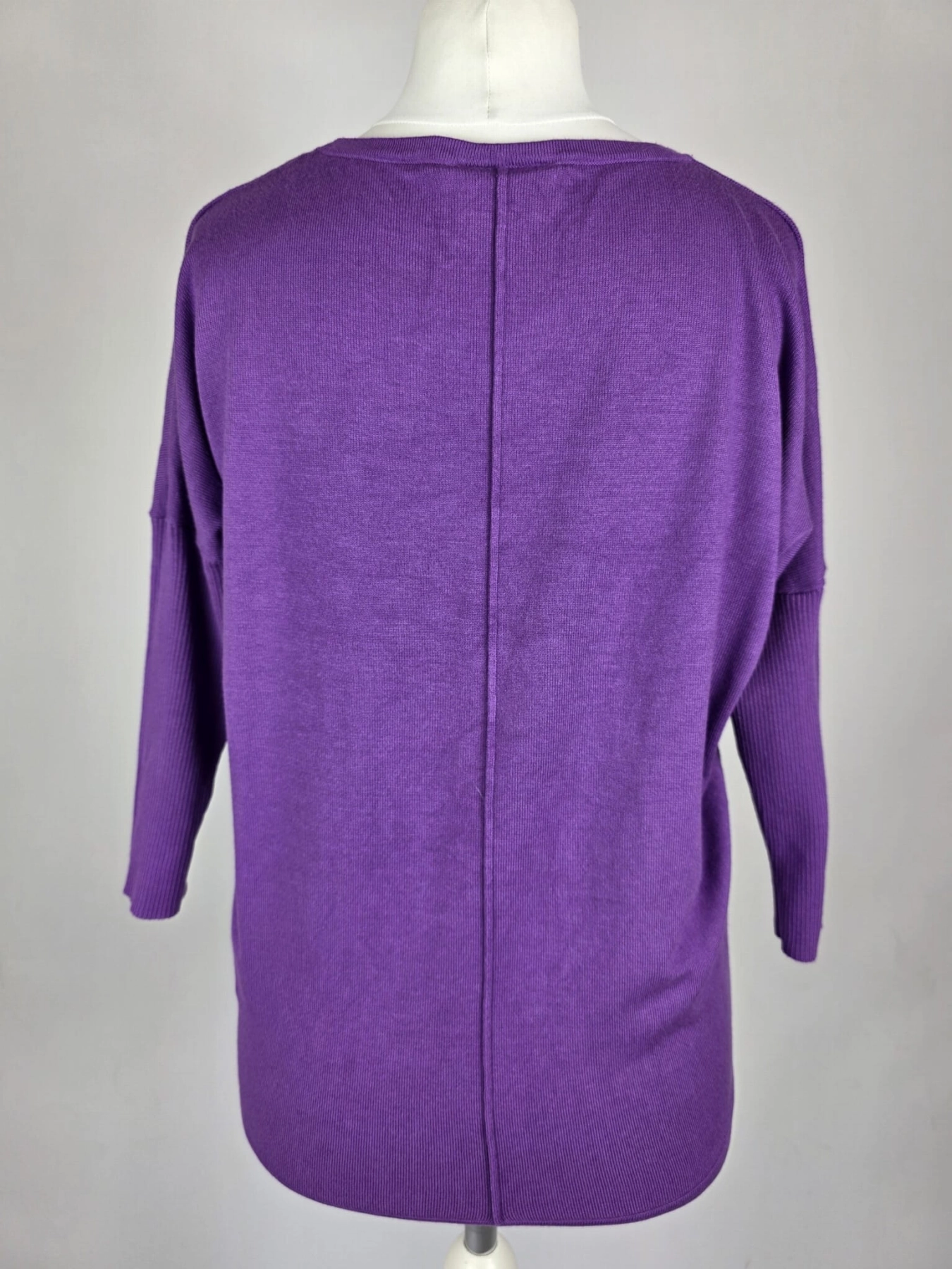 Fioletowy sweter damski Free/Quent z wiskozy, rozmiar XS, fason oversize z rękawem 3/4