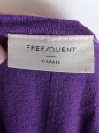 Fioletowy sweter damski Free/Quent z wiskozy, rozmiar XS, fason oversize z rękawem 3/4