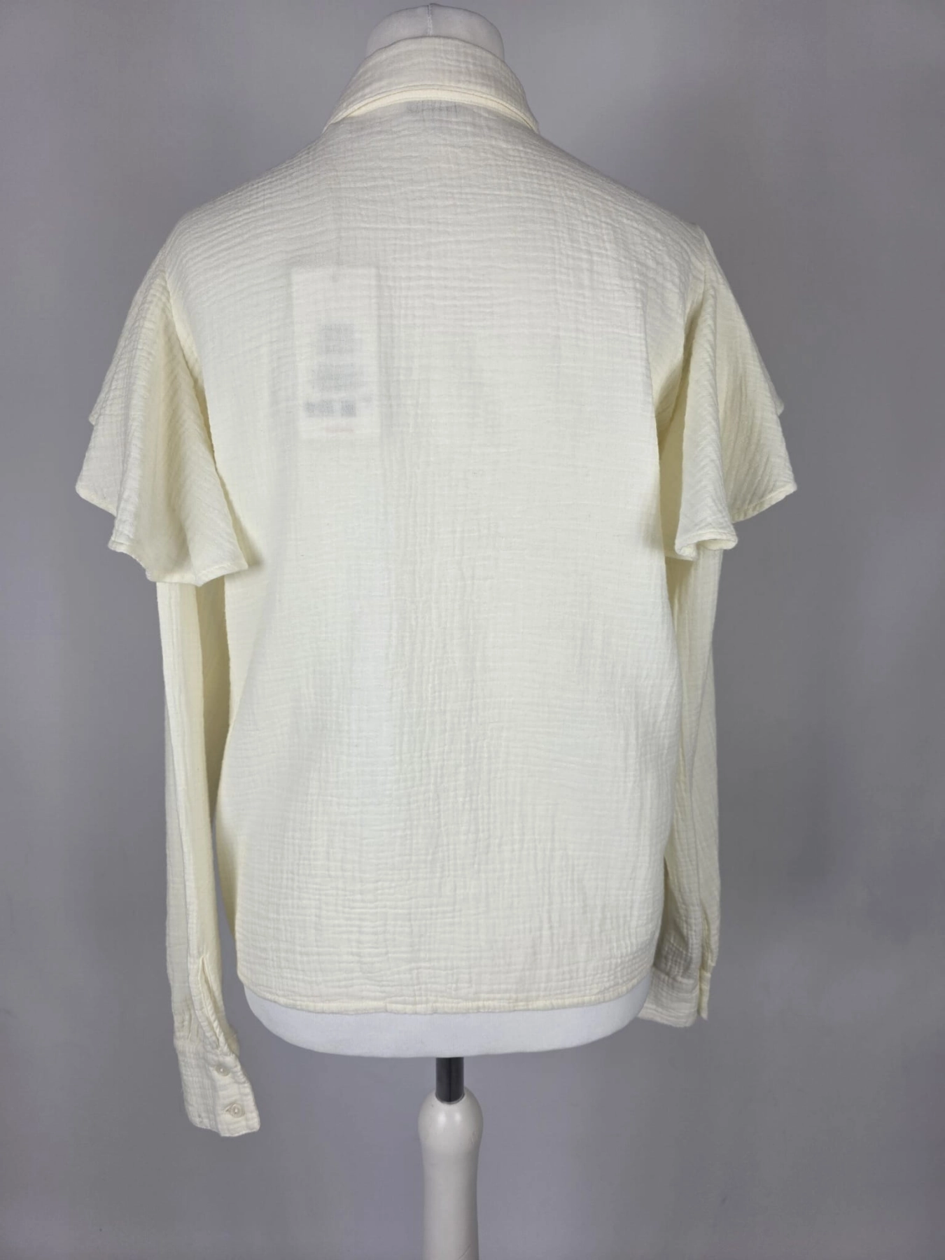 Bawełniana koszula Mustang Style Edda Ruffle Blouse w kolorze kremowym, rozmiar 36