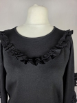 Czarna bluza Designers Remix w rozmiarze S z ozdobną falbaną i efektownymi detalami na rękawach