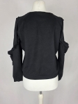 Czarna bluza Designers Remix w rozmiarze S z ozdobną falbaną i efektownymi detalami na rękawach