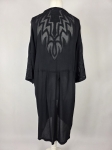 Czarne wiskozowe kimono premium z bogatym haftem na plecach i rękawach od Culture