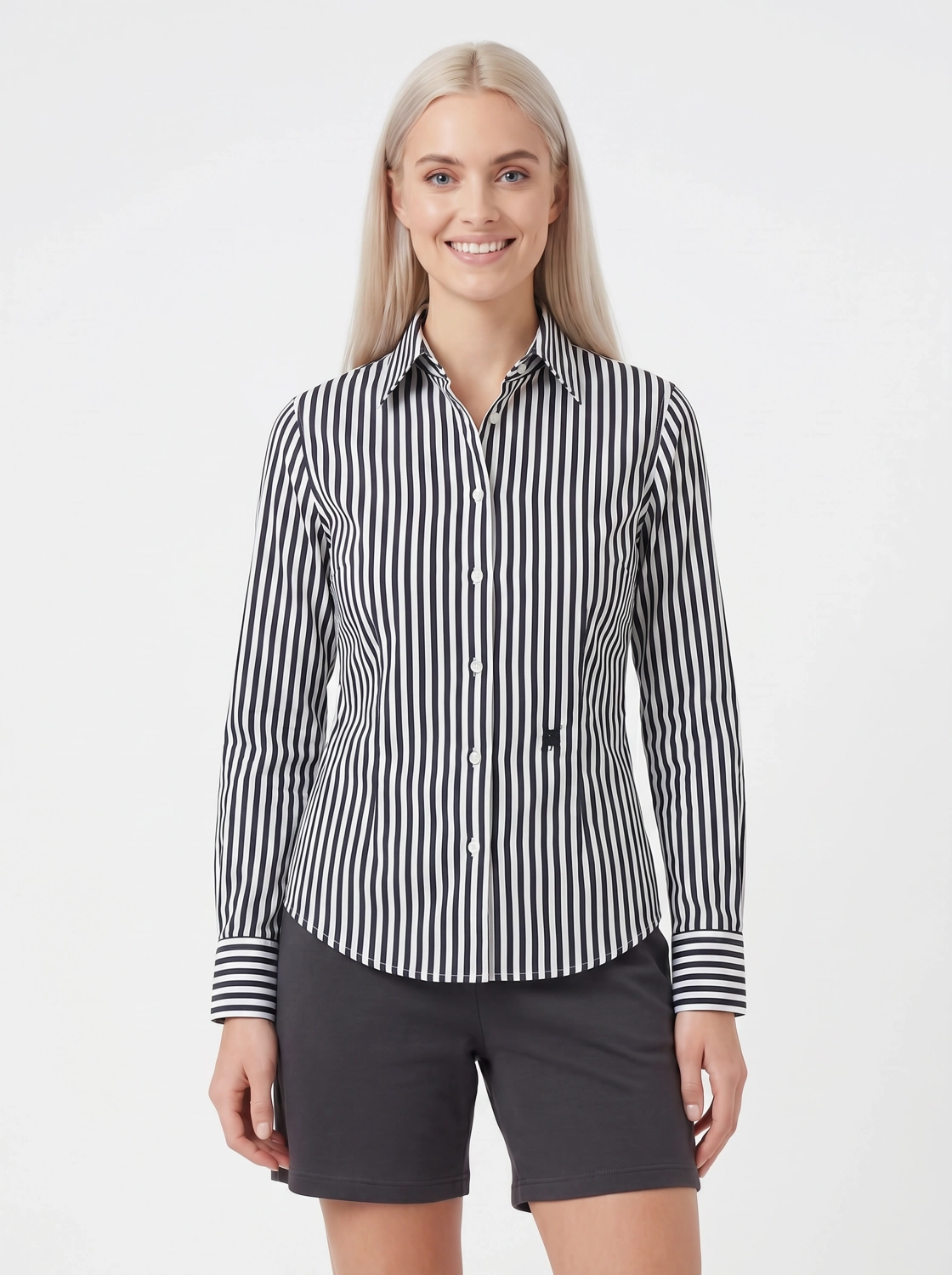 Markowa koszula damska w pionowe pasy Frieda &amp; Freddies New York, idealna do eleganckich i casualowych stylizacji premium