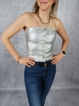 Metaliczny top gorsetowy PULL&amp;BEAR