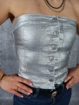 Metaliczny top gorsetowy PULL&amp;BEAR