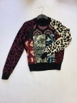Oryginalny, patchworkowy sweter damski Desigual w rozmiarze S z motywem zwierzęcym i roślinnym, idealny do unikalnych stylizacji premium