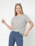 Markowy szary t-shirt damski COS wykonany w 100% z bawełny premium z unikalnym, kolorowym nakropieniem