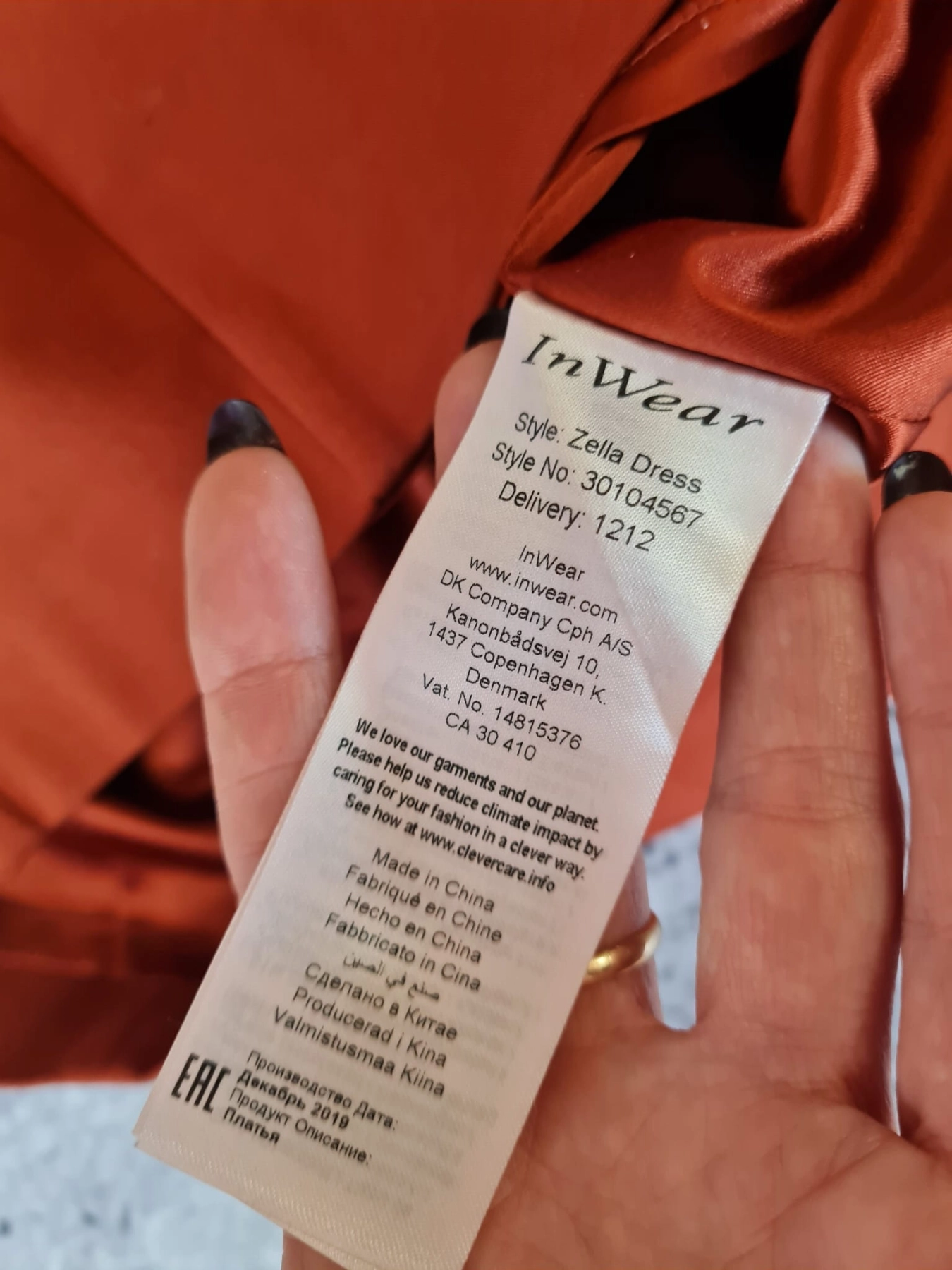 Miedziana sukienka InWear