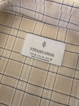 Trzyczęściowy komplet damski premium z marynarką Stradivarius, prążkowanym topem LeGer oraz wełnianą spódnicą Kenar w modnym odcieniu beżu i brązu