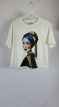 Nowy z metką kremowy t-shirt damski Ochnik z autorskim obrazem Marty Skalik (Twarda Sztuka) to limitowana bluzka artystyczna idealna na wyjątkowy prezent
