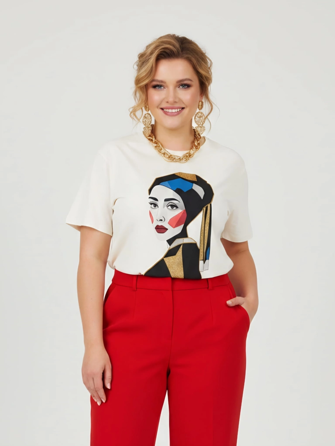 Nowy z metką kremowy t-shirt damski Ochnik z autorskim obrazem Marty Skalik (Twarda Sztuka) to limitowana bluzka artystyczna idealna na wyjątkowy prezent