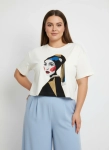 Nowy z metką kremowy t-shirt damski Ochnik z autorskim obrazem Marty Skalik (Twarda Sztuka) to limitowana bluzka artystyczna idealna na wyjątkowy prezent
