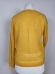 Stylowy zestaw kobiecy - miodowy cardigan z moherem Cherry Paris z ozdobną koronką oraz pudroworóżowe spodnie z wysokim stanem