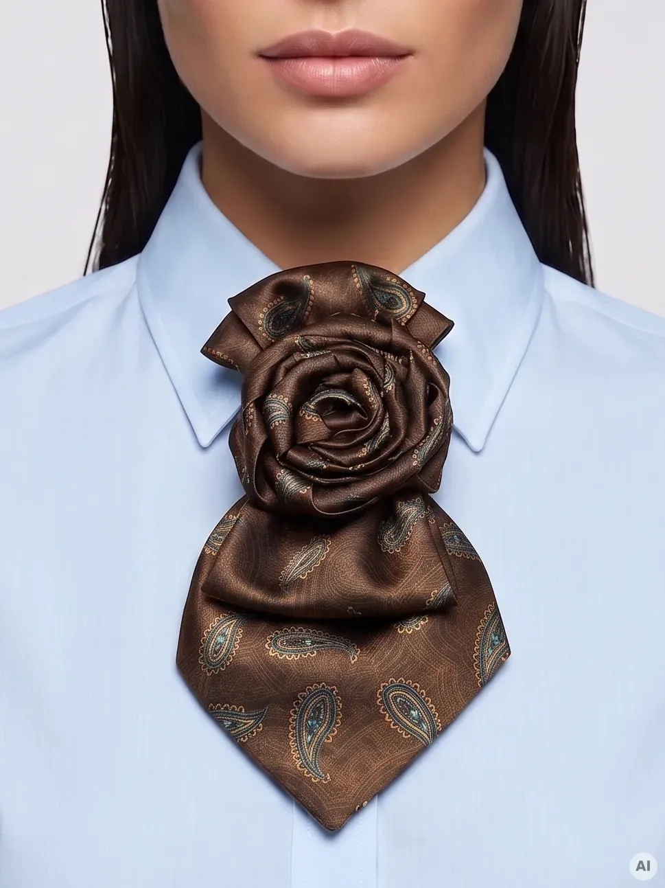 Odkryj unikalną, ręcznie robioną broszkę krawatową we wzór paisley w sklepie z odzieżą używaną premium i dodaj elegancji swoim codziennym oraz wieczorowym stylizacjom