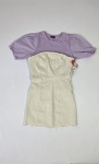 Kremowa sukienka REDIAL i liliowy t-shirt C&amp;A