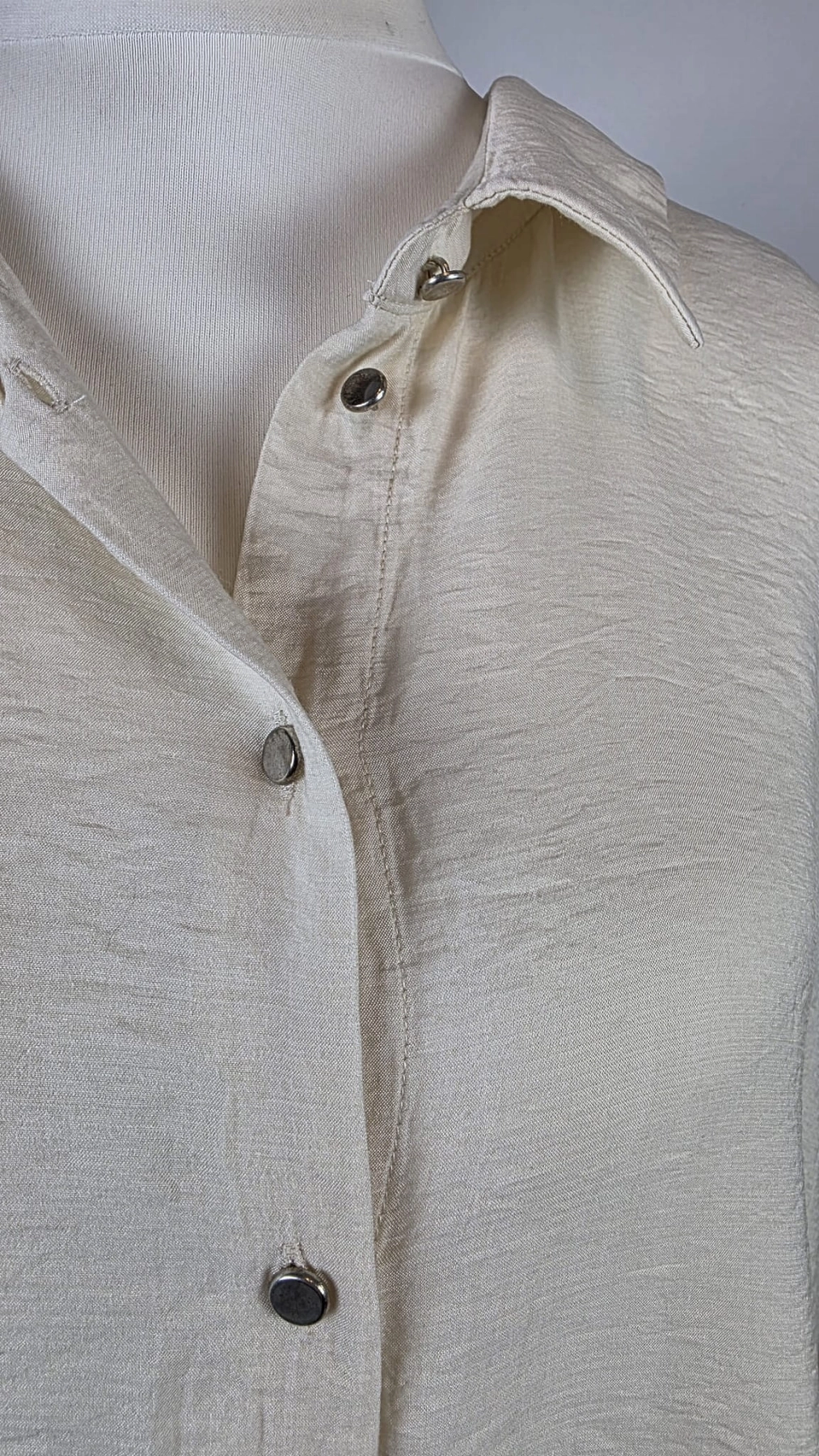 Lejąca Tunika Oversize w Kolorze Ivory