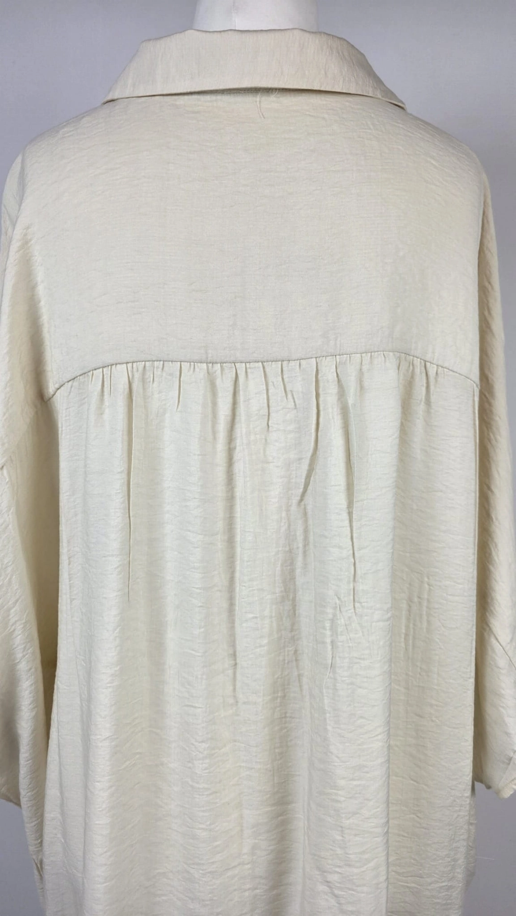 Lejąca Tunika Oversize w Kolorze Ivory