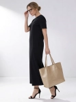 Czarna Maxi T-shirt Dress