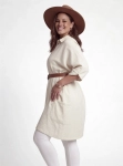 Lejąca Tunika Oversize w Kolorze Ivory