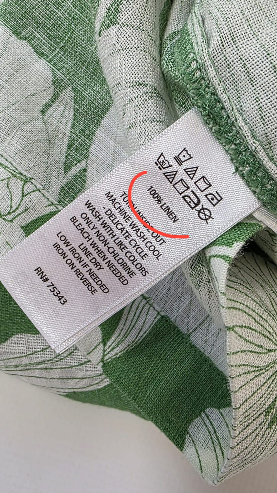 Zielona lniana tunika w białe kwiaty lilie TAHARI 100% LEN! rozm. 48/50