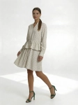 Kremowa sukienka mini w czarne kropki SELECTED FEMME