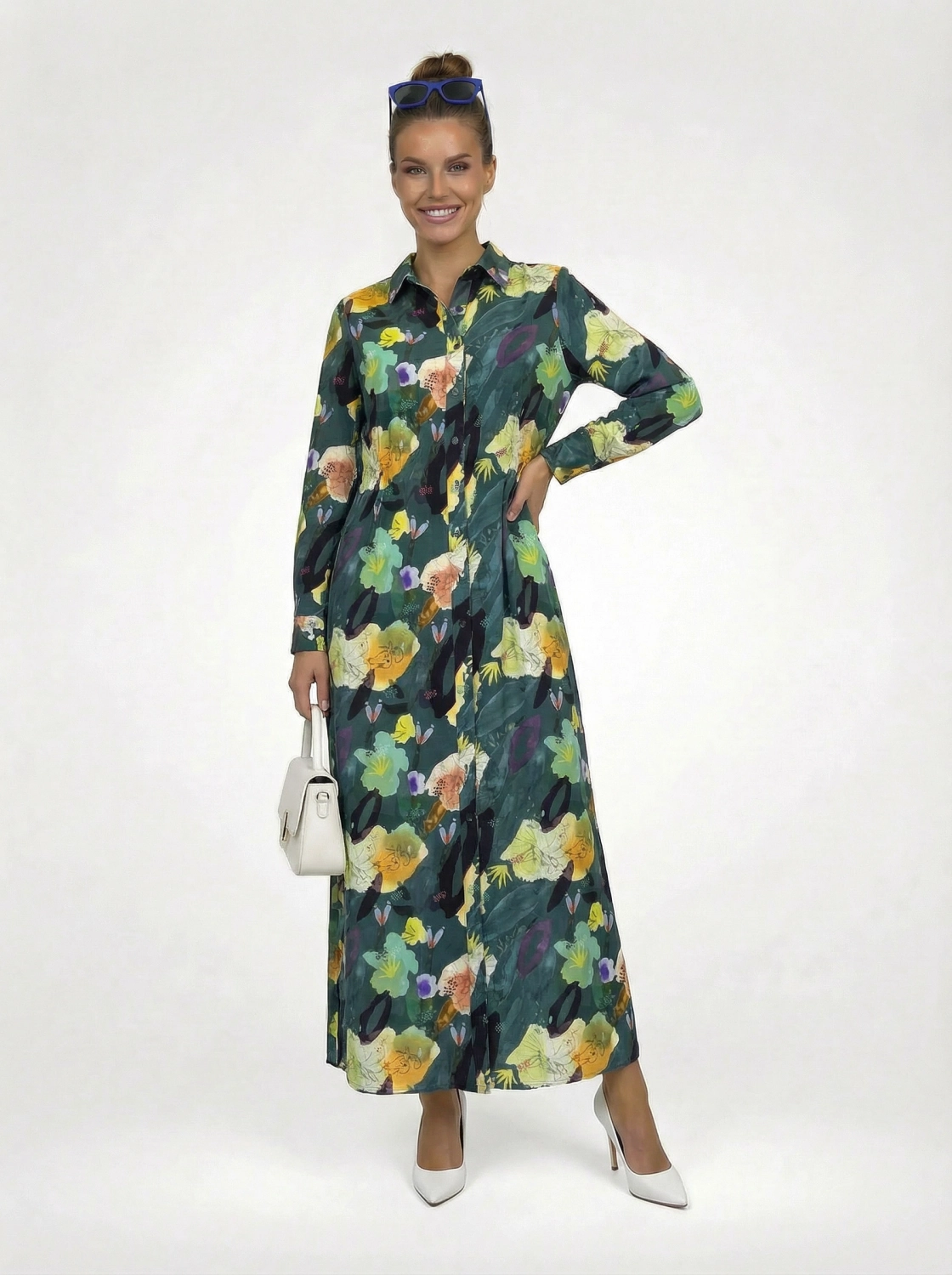 Sukienka maxi POM Amsterdam w kwiatowy print