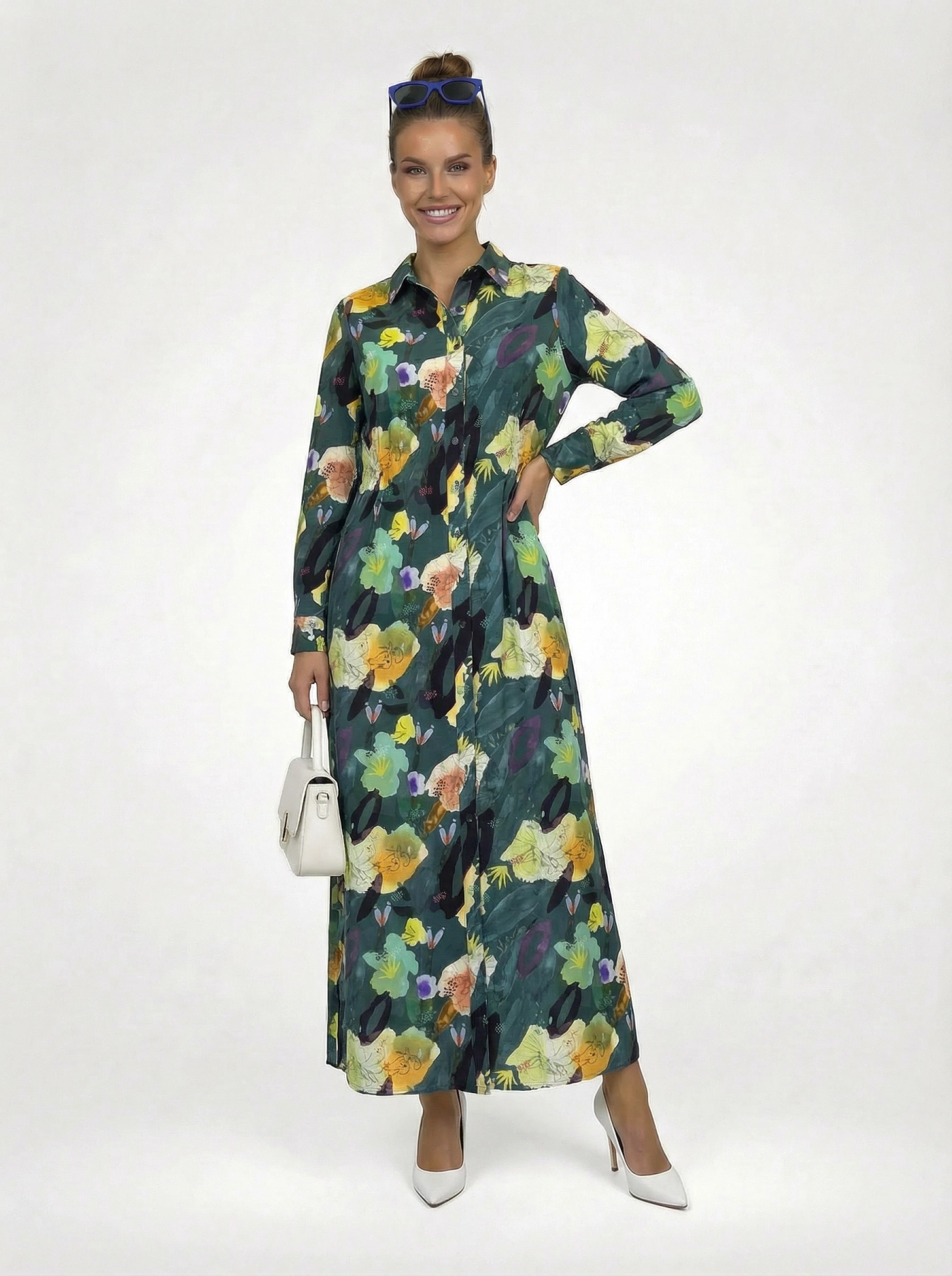 Sukienka maxi POM Amsterdam w kwiatowy print