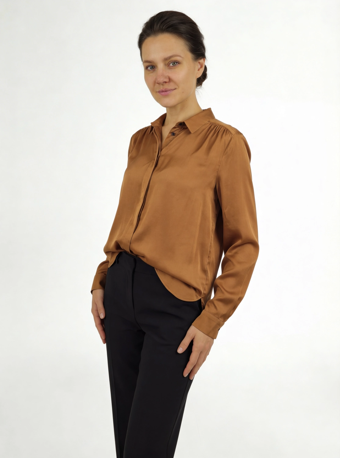Elegancka satynowa koszula w odcieniu miedzi PART TWO