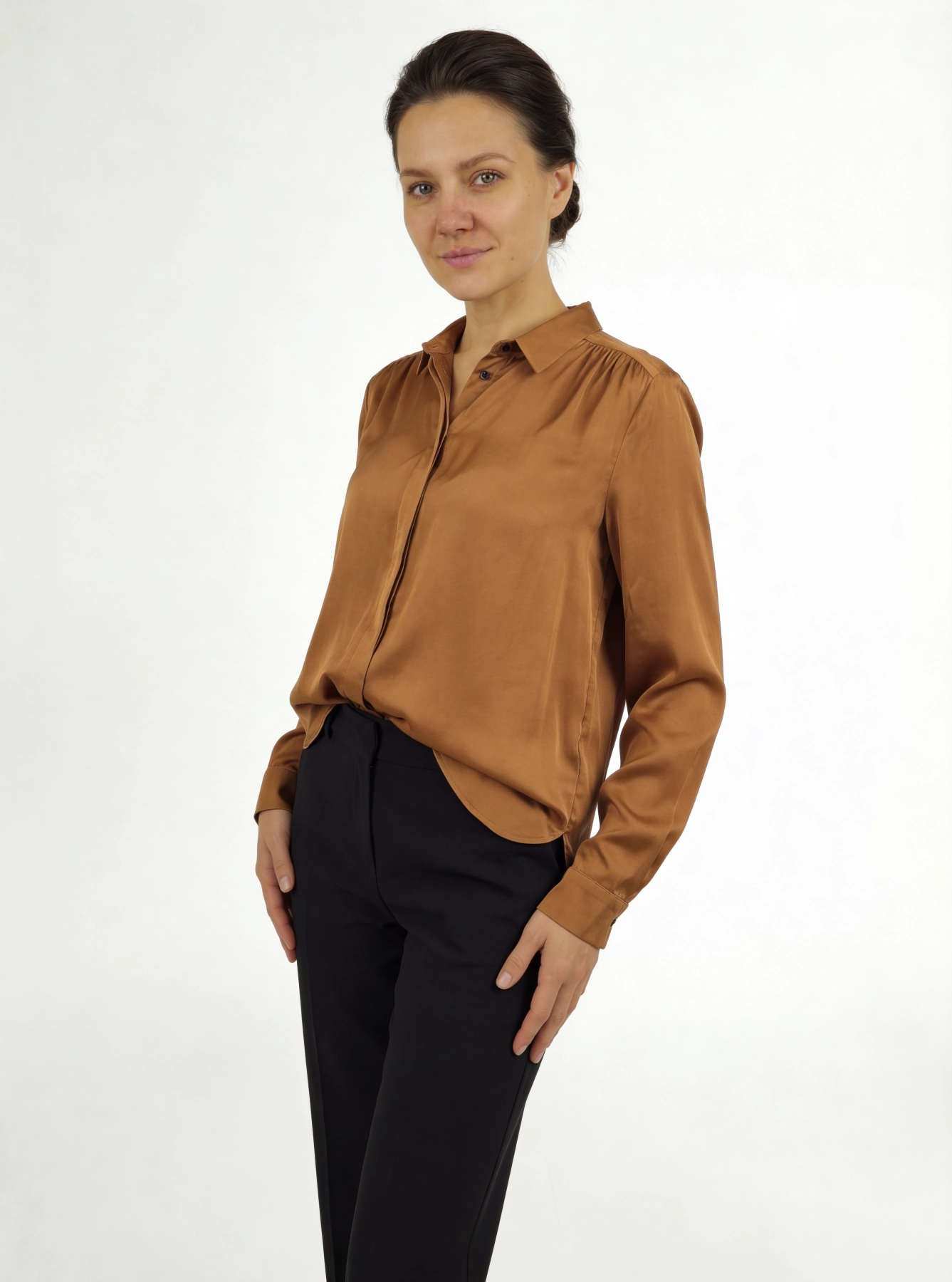 Elegancka satynowa koszula w odcieniu miedzi PART TWO