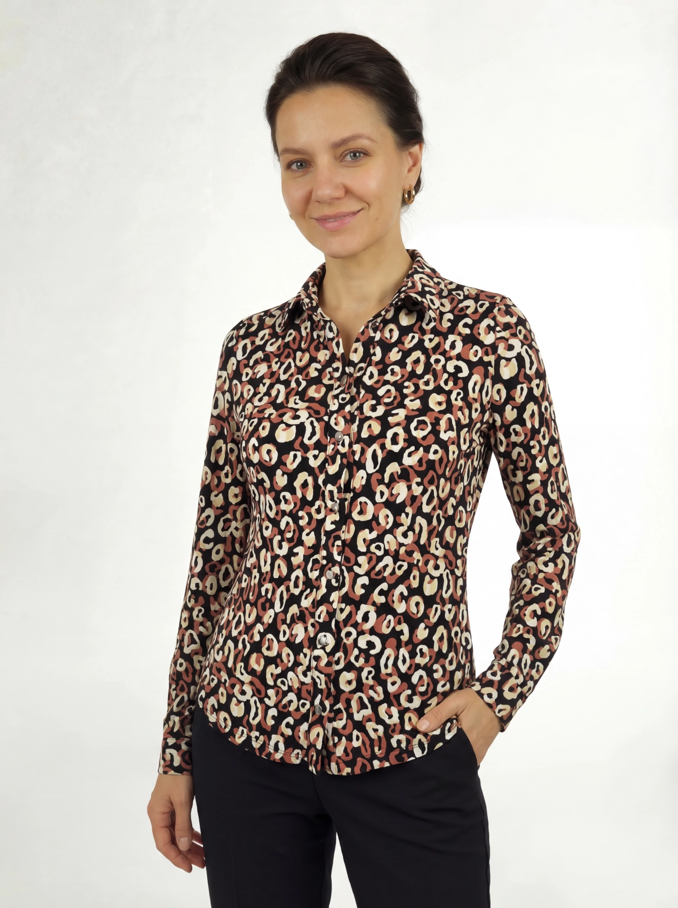 Elegancka koszula w drapieżny print MELTING STOCKHOLM