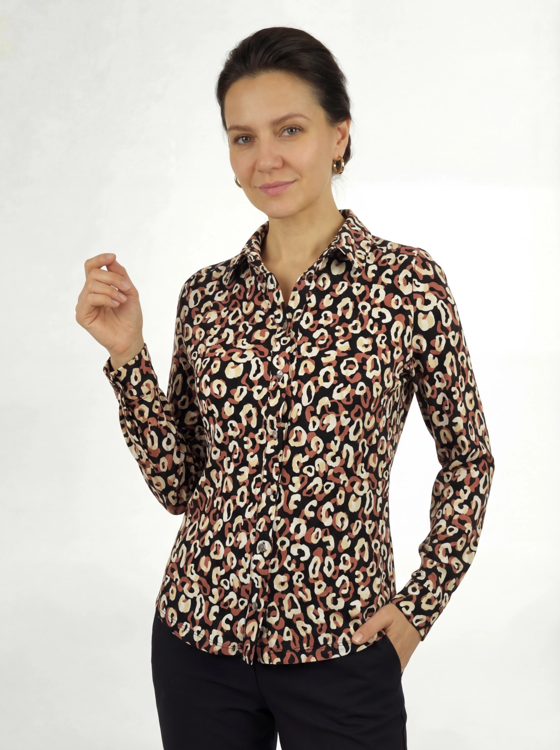 Elegancka koszula w drapieżny print MELTING STOCKHOLM