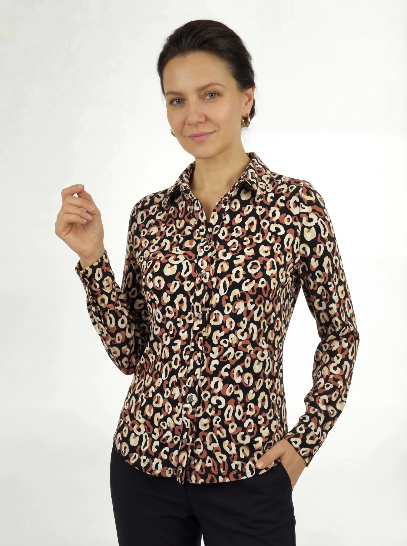 Elegancka koszula w drapieżny print MELTING STOCKHOLM