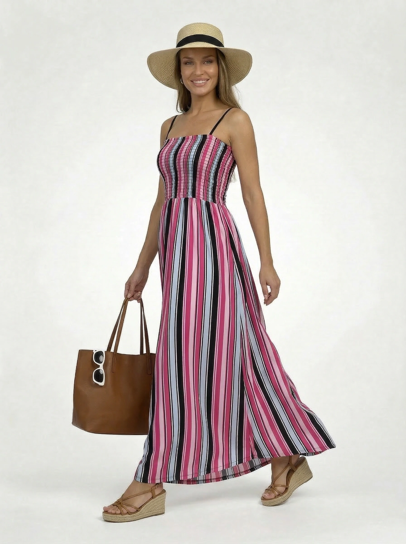 Letnia sukienka maxi w paski