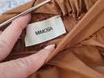 karmelowa spódnica MIMOSA, czarna bluzka H&amp;M oraz ramoneska