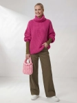 Zestaw premium: fuksjowy sweter, longsleeve i spodnie ZARA